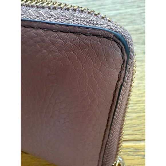 Michael Kors Jet Set Large Three Quarter Zip Leather Wallet - Dusty Rose - Picture 3 of 13